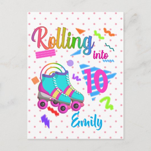 Schaats Birthday Rolling in Matching Birthday Girl Briefkaart (Voorkant)