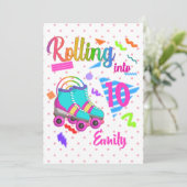 Schaats Birthday Rolling in Matching Birthday Girl Kaart (Staand voorkant)