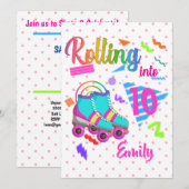 Schaats Birthday Rolling in Matching Birthday Girl Kaart (Voorkant / Achterkant)