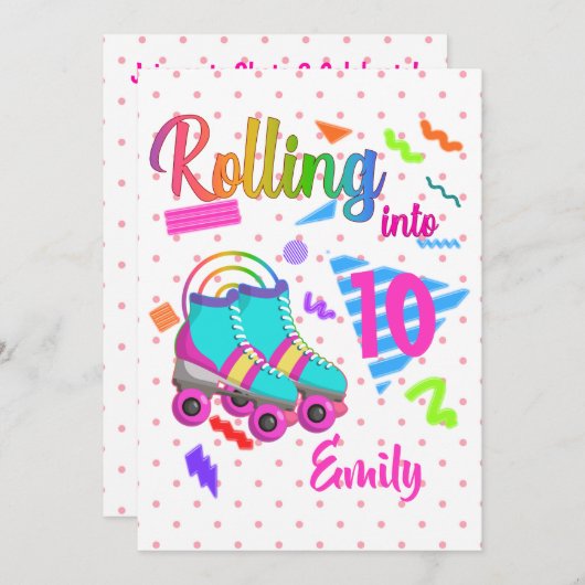 Schaats Birthday Rolling in Matching Birthday Girl Kaart (Voorkant / Achterkant)