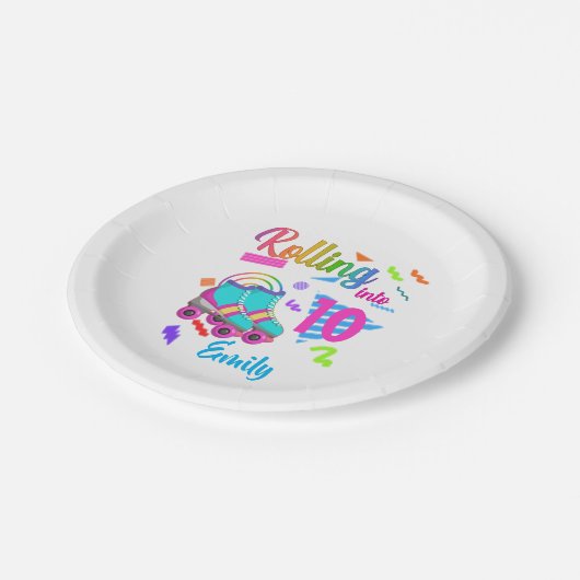 Schaats Birthday Rolling in Matching Birthday Girl Papieren Bordje (Gekanteld)