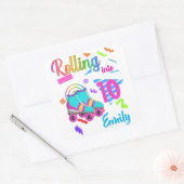 Schaats Birthday Rolling in Matching Birthday Girl Vierkante Sticker (Envelop)