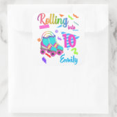 Schaats Birthday Rolling in Matching Birthday Girl Vierkante Sticker (Tas)