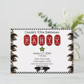 Schaats Boarder Flames Skateboard verjaardagsfeest Kaart (Staand voorkant)