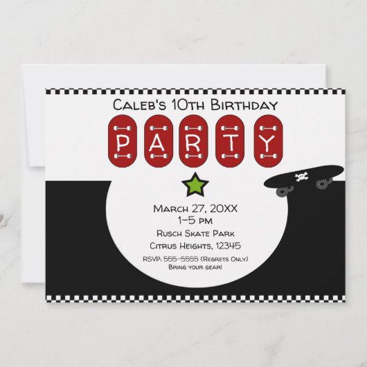 Schaats Boarder Half Pipe Skateboard verjaardagsfe Kaart (Voorkant)