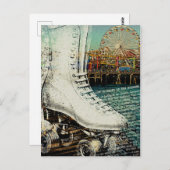 Schaats Briefkaart Santa Monica Pier Roller Skatin (Voorkant / Achterkant)