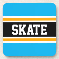 SCHAATS Bright Sky Blue Yellow Black Hockey Stripe
