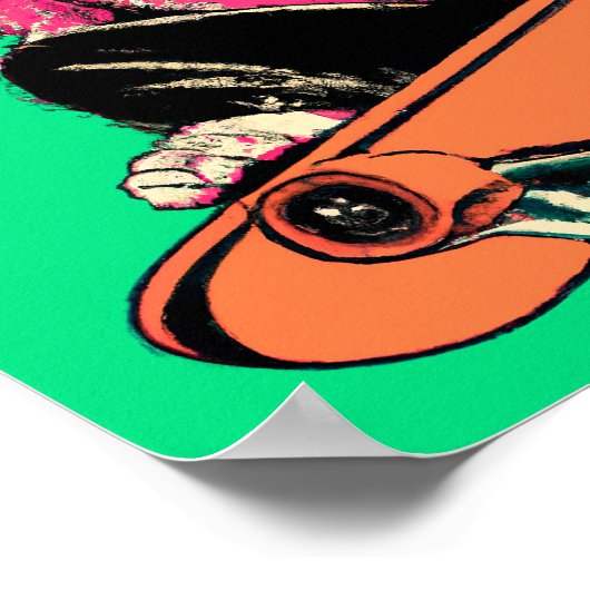 Schaats Cat 01 - Draai hem om! Poster (Hoek)