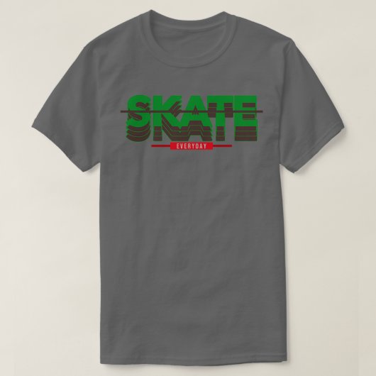 Schaats dagelijks ontwerp in groen t-shirt (Design voorkant)