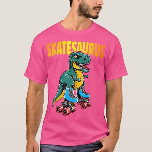 Schaats Dinosaurussen Rolschaatsen Skatesaurus Rol T-shirt (Voorkant)