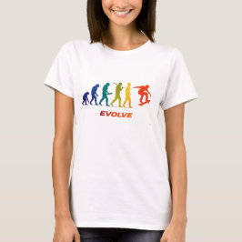 Schaats evolutie silhouet trick ontwerp t-shirt