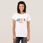 Schaats evolutie silhouet trick ontwerp t-shirt (Voorkant volledig)