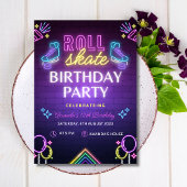 Schaats Feest Verjaardagsuitnodiging, Rolschaatsen Kaart