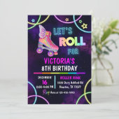 Schaats Feest Verjaardagsuitnodiging, Rolschaatsen Kaart (Staand voorkant)