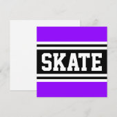 SCHAATS Fun Heldere Paarse Zwart Wit Racing Stripe Aankondiging (Voorkant / Achterkant)