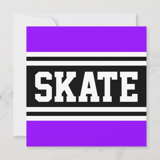 SCHAATS Fun Heldere Paarse Zwart Wit Racing Stripe Aankondiging (Voorkant)