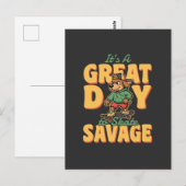 Schaats Hond Grote Dag Wilde Briefkaart (Voorkant / Achterkant)