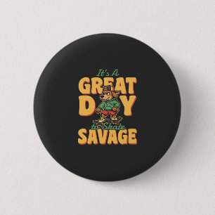 Schaats Hond Grote Dag Wilde Ronde Button 5,7 Cm