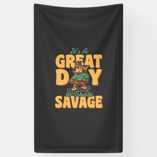 Schaats Hond Grote Dag Wilde Spandoek (Verticaal)