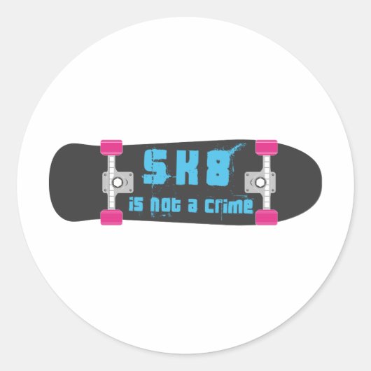 schaats is geen misdrijf ronde sticker (Voorkant)