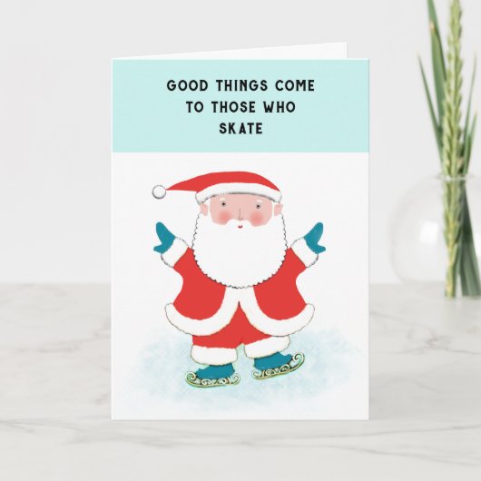 Schaats Kerst Kaarten (Voorkant)