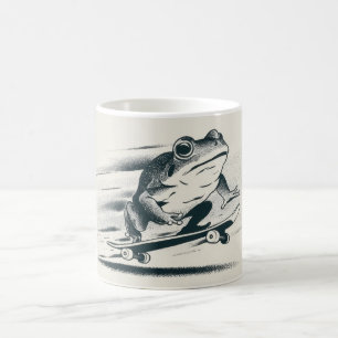 Schaats Kikker – Vintage Actie Dier Kunst Koffiemok