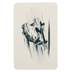 Schaats Kikker – Vintage Actie Dier Kunst Magneet