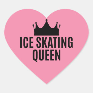 Schaats Koningin - Schaatsen Hart Sticker