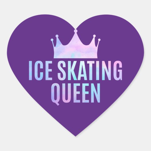 Schaats Koningin - Schaatsliefhebbers Hart Sticker (Voorkant)