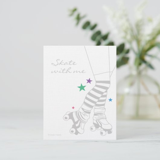 Schaats Legs-uitnodigingen Kaart (Staand voorkant)