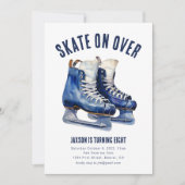 Schaats maar door ijshockey verjaardagsuitnodiging kaart (Voorkant)