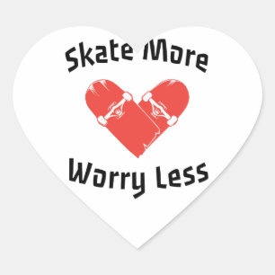 Schaats Meer Maak Je Minder Zorgen - Grappige Scha Hart Sticker