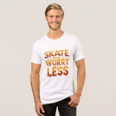 Schaats Meer, minder zorgen Retro Skateboarden Quo Tri-Blend Shirt (Voorkant volledig)