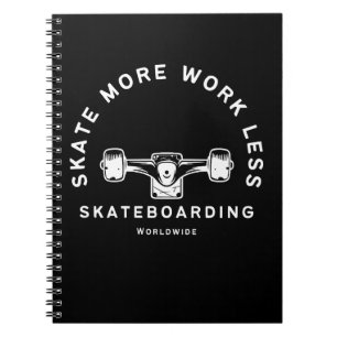 Schaats Meer Werk Minder Skateboarden Quote Notitieboek