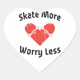 Schaats Meer Zorgen Minder - Grappig Schaatsen Hart Sticker