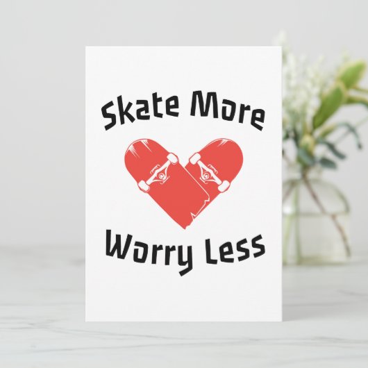 Schaats Meer Zorgen Minder - Grappig Schaatsen Kaart (Staand voorkant)