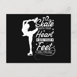 Schaats met je hart, ijsschaatsen briefkaart