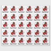 Schaats met kerstrollen: prettige feestdagen cadeaupapier (Vlak)