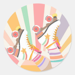 Schaats met rolschaatsen Label voor de Sticker Top