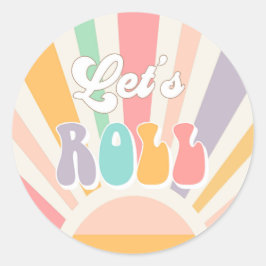 Schaats met rolschaatsen Label voor de Sticker Top