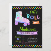 Schaats met rolschaatsen op feestdag kaart (Voorkant)