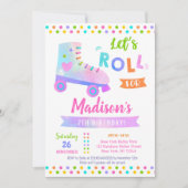 Schaats met rolschaatsen op feestdag kaart (Voorkant)