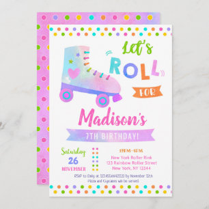 Schaats met rolschaatsen op feestdag kaart