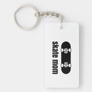 schaats moeder zwart witte sleutelhanger