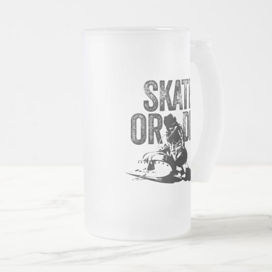 Schaats of afsterven (Hockey) Mok van geblazen gla (Voorkant rechts)