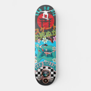 Schaats of Die - Blijf Rolling - Koi viert op vijv Persoonlijk Skateboard