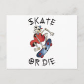 Schaats of die grappige Skeleton Skateboarder Briefkaart (Voorkant)