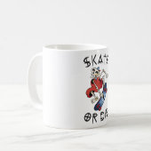 Schaats of die grappige Skeleton Skateboarder Koffiemok (Voorkant links)
