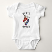 Schaats of die grappige Skeleton Skateboarder Romper (Voorkant)
