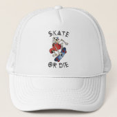 Schaats of die grappige Skeleton Skateboarder Trucker Pet (Voorkant)